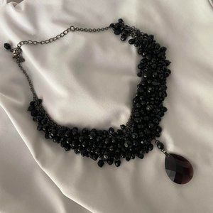 Beaded Necklace w/ Purple Pendant